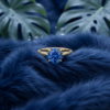 Blue Sapphire Solitaire Ring Solid Gold September Birthstone - Image 2