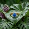 Blue Sapphire Solitaire Ring Solid Gold September Birthstone - Image 3