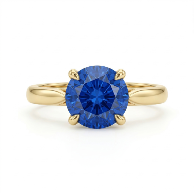 Blue sapphire gold ring