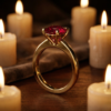 Natural Ruby Solitaire Ring in Solid Gold Metal July Birthstone - Image 5