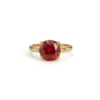 Natural Ruby Solitaire Ring in Solid Gold Metal July Birthstone
