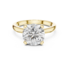Round Natural Diamond Solitaire Ring in 14K & 18K Gold Plating