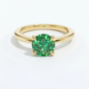 Round Emerald Solitaire Ring 18K Yellow Gold May Birthstone - Image 6