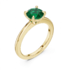 Round Emerald Solitaire Ring 18K Yellow Gold May Birthstone - Image 5