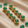 Emerald Drop Earrings Gold Plated May Birthstone - Image 9