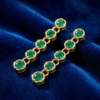 Emerald Drop Earrings Gold Plated May Birthstone - Image 8
