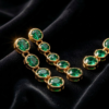 Emerald Drop Earrings Gold Plated May Birthstone - Image 7
