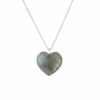 Labradorite Heart Pendant Necklace Sterling Silver Chain - Image 3