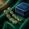Emerald Drop Earrings Gold Plated May Birthstone - Image 5