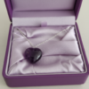 Amethyst Heart Pendant Necklace 925 Silver Rhodium February - Image 2