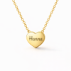 Kids Heart Pendant Necklace Gold Plated Custom Name Tag