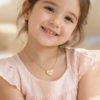 Kids Heart Pendant Necklace Gold Plated Custom Name Tag - Image 3