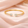 Moissanite Open Bangle Gold Plated Kids Bracelet - Image 6