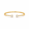Moissanite Open Bangle Gold Plated Kids Bracelet