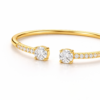 Moissanite Open Bangle Gold Plated Kids Bracelet - Image 3