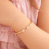 Moissanite Open Bangle Gold Plated Kids Bracelet - Image 2