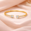 Moissanite Open Bangle Gold Plated Kids Bracelet - Image 5