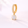 Moissanite Pavé Huggie Hoop Drop Earring - Image 2