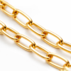 Women Gold Plated Paper Clip Chain Necklace - Image 3