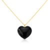 Black Onyx Heart Pendant Necklace 925 Silver Gold Plated Capricorn