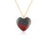 Heart Shaped Bloodstone Pendant Silver Necklace