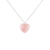 Heart Shaped Rose Quartz Pendant Silver Necklace