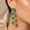 Emerald Drop Earrings Gold Plated May Birthstone - Image 2
