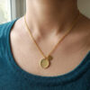 Engraved "Best Mom Ever" 18K Gold Filled Coin Pendant Necklace - Image 2