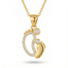 Baby Feet Name Necklace Sterling Silver 18K Gold Filled - Image 5
