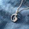 Baby Feet Name Necklace Sterling Silver White Rhodium - Image 4