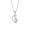 Baby Feet Name Necklace Sterling Silver White Rhodium