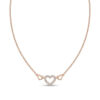 Mother’s Day 925 Sterling Silver Rose Gold Heart Pendant Necklace with CZ