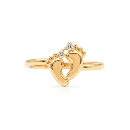 CZ Baby Feet Ring 925 Sterling Silver Jewelry