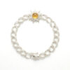 Sun Citrine Stone Silver Bracelet with box clasp