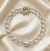 Sun Citrine Stone Silver Bracelet with box clasp - Image 2