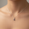 Ruby Pendant Necklace in 925 Silver White Rhodium Plated July - Image 2