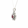 Ruby Pendant Necklace in 925 Silver White Rhodium Plated July - Image 3