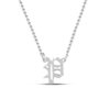 No-Stone Gothic "P" Necklace in 925 Silver Rhodium Plated