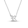 No-Stone Gothic "R" Necklace in 925 Silver Rhodium Plated
