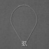 No-Stone Gothic "R" Necklace in 925 Silver Rhodium Plated - Image 6