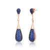 925 Silver Rose Gold Blue Sapphire Teardrop Earrings - Image 3