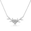 American Diamond Halo Pendant Silver Necklace