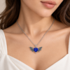 Spooky Blue Stone Bat Pendant Necklace for Women - Image 5
