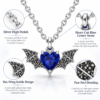 Spooky Blue Stone Bat Pendant Necklace for Women - Image 9