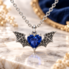 Spooky Blue Stone Bat Pendant Necklace for Women - Image 8