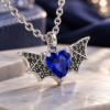 Spooky Blue Stone Bat Pendant Necklace for Women - Image 7