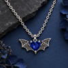 Spooky Blue Stone Bat Pendant Necklace for Women - Image 3