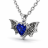 Spooky Blue Stone Bat Pendant Necklace for Women - Image 4