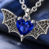Spooky Blue Stone Bat Pendant Necklace for Women - Image 10
