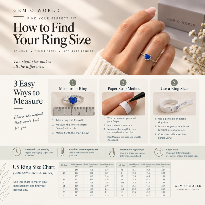 How to Measure Your Ring Size at Home (US Size Chart)